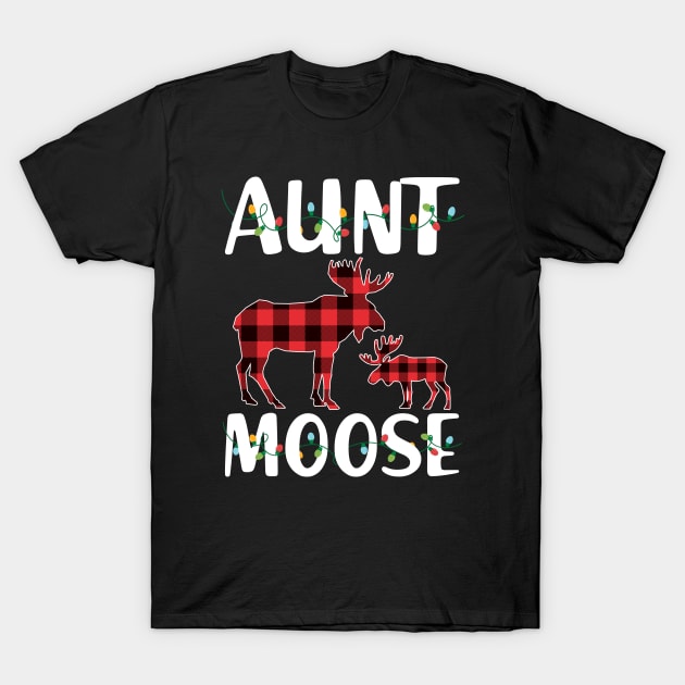 Red Plaid Aunt Moose Matching Family Pajama Christmas Gift T-Shirt by intelus